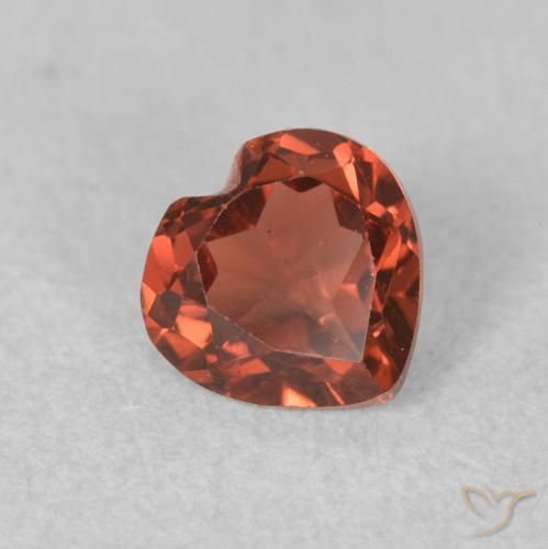 0.64 ct Red Pyrope Garnet Stone, Natural Pyrope Garnet in Heart Facet Shape for Sale