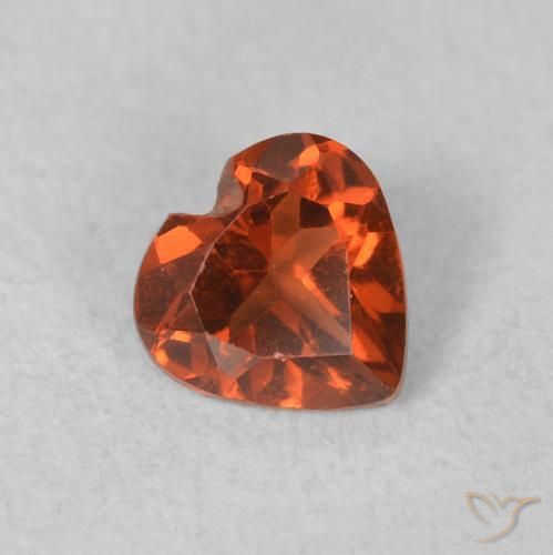 0.51 ct Red Pyrope Garnet Stone, Natural Pyrope Garnet in Heart Facet Shape for Sale