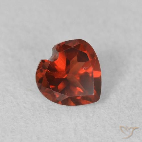 0.57 ct Red Pyrope Garnet Stone, Natural Pyrope Garnet in Heart Facet Shape for Sale