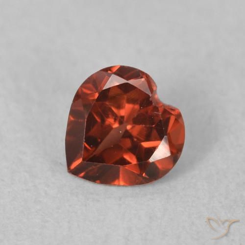 0.60ct Natural Sangria Red Pyrope Garnet, Heart, VS