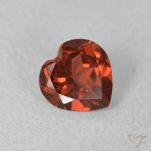 0.60 ct Red Pyrope Garnet Stone, Natural Pyrope Garnet in Heart Facet Shape for Sale