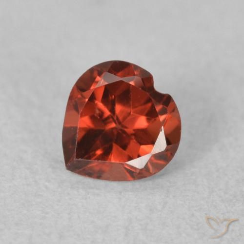 0.64ct Natural Medium Red Pyrope Garnet, Heart, VS