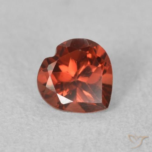 0.64 ct Red Pyrope Garnet Stone, Natural Pyrope Garnet in Heart Facet Shape for Sale
