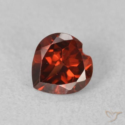 0.64ct Natural Currant Red Pyrope Garnet, Heart, VS