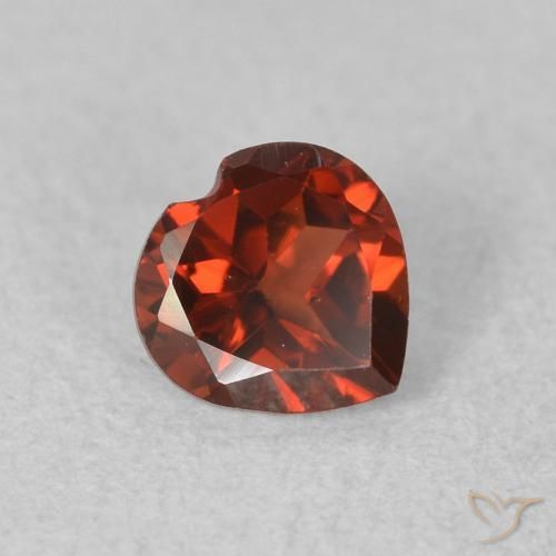 0.64 ct Red Pyrope Garnet Stone, Natural Pyrope Garnet in Heart Facet Shape for Sale