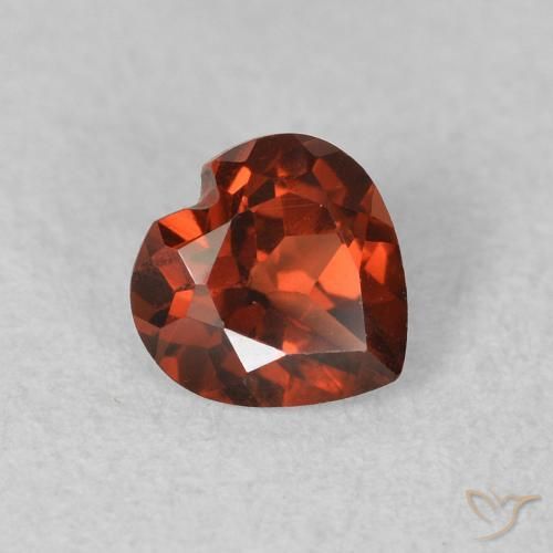 0.59 ct Red Pyrope Garnet Stone, Natural Pyrope Garnet in Heart Facet Shape for Sale