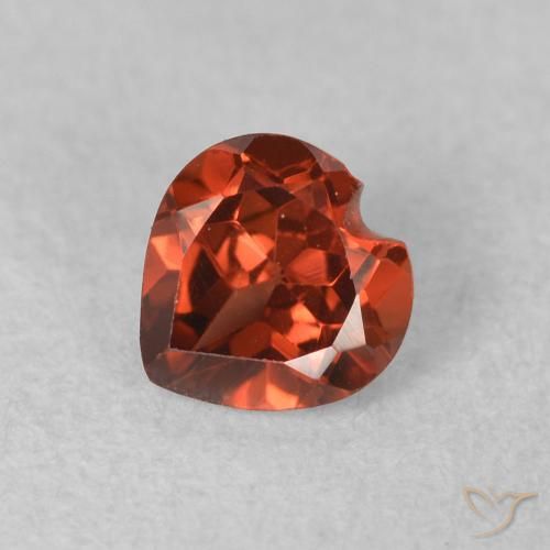0.65ct Natural Currant Red Pyrope Garnet, Heart, VS