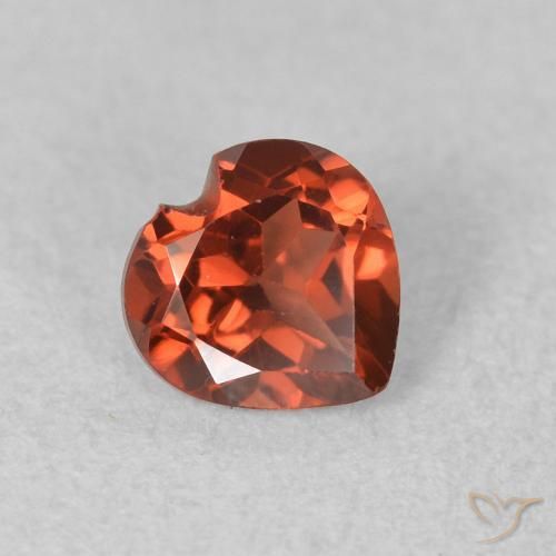 0.65 ct Red Pyrope Garnet Stone, Natural Pyrope Garnet in Heart Facet Shape for Sale