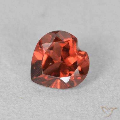 0.64ct Natural Medium Red Pyrope Garnet, Heart, VS