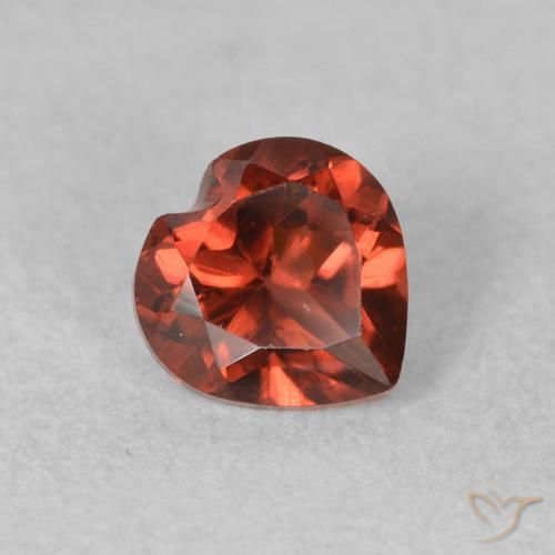 0.64 ct Red Pyrope Garnet Stone, Natural Pyrope Garnet in Heart Facet Shape for Sale