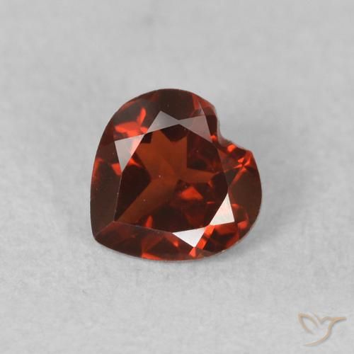 0.59ct Natural Sangria Red Pyrope Garnet, Heart, VS