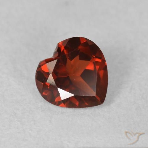 0.59 ct Red Pyrope Garnet Stone, Natural Pyrope Garnet in Heart Facet Shape for Sale