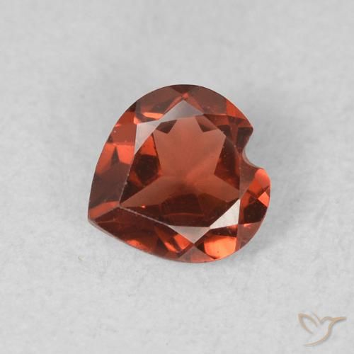 0.55ct Natural Medium Red Pyrope Garnet, Heart, VS