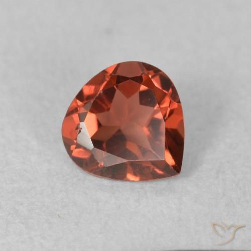 0.56 ct Red Pyrope Garnet Stone, Natural Pyrope Garnet in Pear Facet Shape for Sale