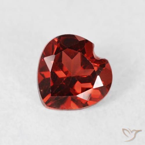 0.54ct Natural Medium Red Pyrope Garnet, Heart, VS