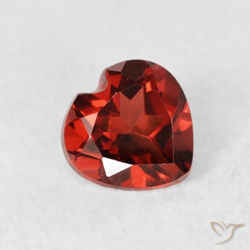 0.54 ct Red Pyrope Garnet Stone, Natural Pyrope Garnet in Heart Facet Shape for Sale