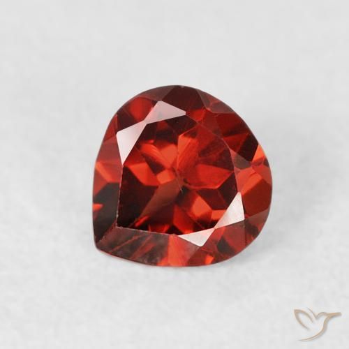 0.61ct Natural Bright Red Pyrope Garnet, Pear Shape, VS