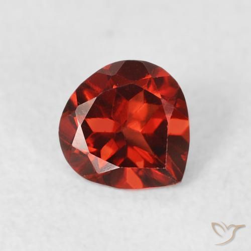 0.61 ct Red Pyrope Garnet Stone, Natural Pyrope Garnet in Pear Facet Shape for Sale
