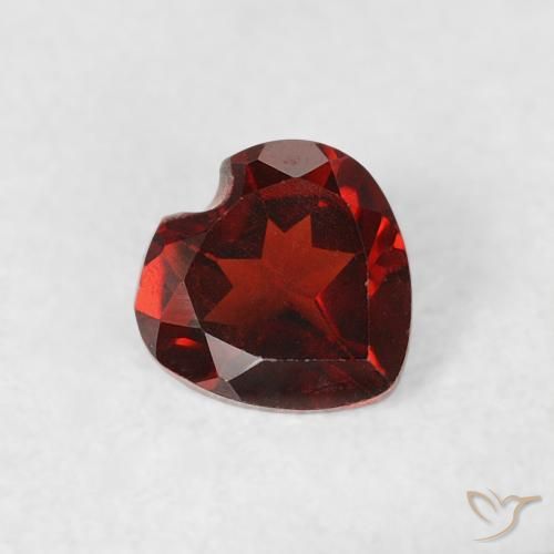 0.47 ct Red Pyrope Garnet Stone, Natural Pyrope Garnet in Heart Facet Shape for Sale