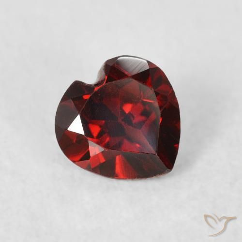 0.58 ct Red Pyrope Garnet Stone, Natural Pyrope Garnet in Heart Facet Shape for Sale