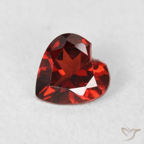 0.53ct Natural Bright Red Pyrope Garnet, Heart, VS