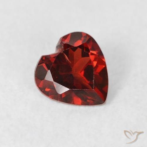 0.53 ct Red Pyrope Garnet Stone, Natural Pyrope Garnet in Heart Facet Shape for Sale