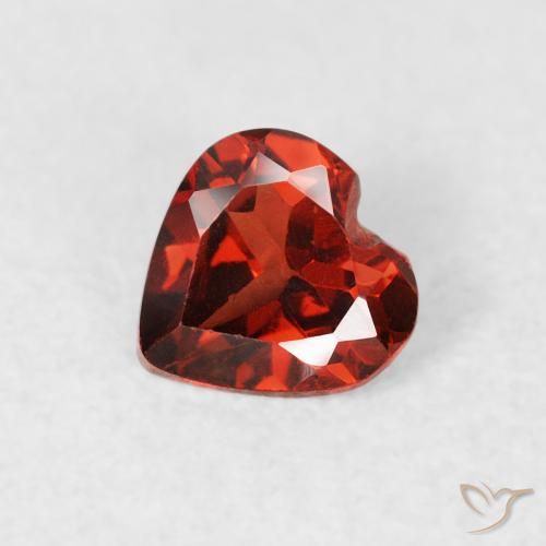 0.54ct Natural Bright Red Pyrope Garnet, Heart, VS