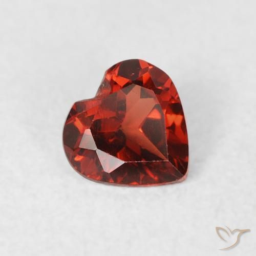 0.54 ct Red Pyrope Garnet Stone, Natural Pyrope Garnet in Heart Facet Shape for Sale