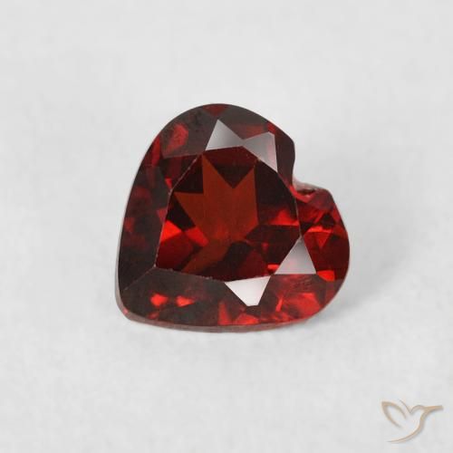 0.57ct Natural Currant Red Pyrope Garnet, Heart, VS