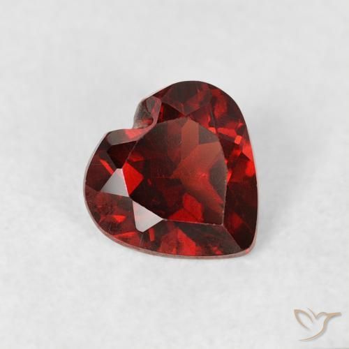 0.57 ct Red Pyrope Garnet Stone, Natural Pyrope Garnet in Heart Facet Shape for Sale