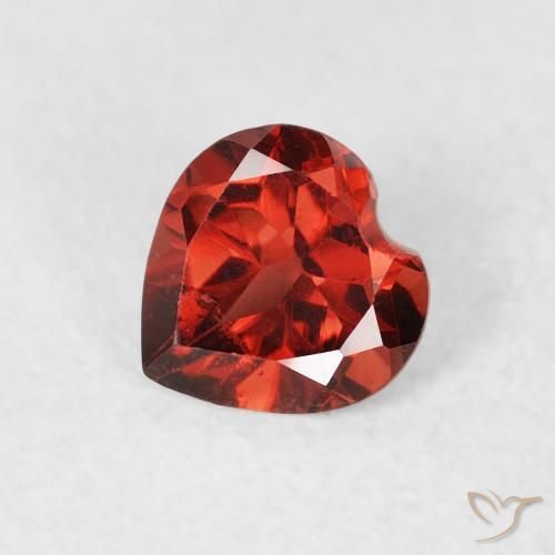 0.54ct Natural Medium Red Pyrope Garnet, Heart, VS