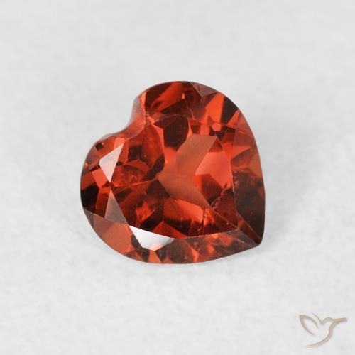 0.54 ct Red Pyrope Garnet Stone, Natural Pyrope Garnet in Heart Facet Shape for Sale