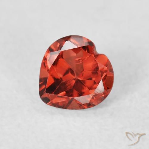 0.61ct Natural Currant Red Pyrope Garnet, Heart, VS