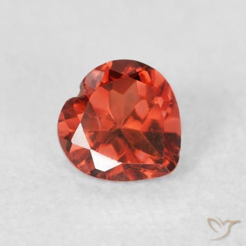 0.61 ct Red Pyrope Garnet Stone, Natural Pyrope Garnet in Heart Facet Shape for Sale