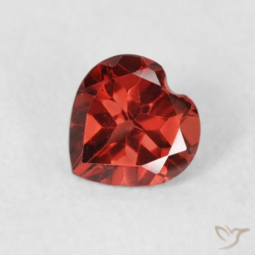 0.67ct Natural Currant Red Pyrope Garnet, Heart, VS