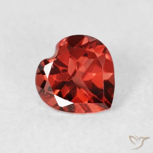 0.67 ct Red Pyrope Garnet Stone, Natural Pyrope Garnet in Heart Facet Shape for Sale