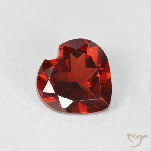 0.56 ct Red Pyrope Garnet Stone, Natural Pyrope Garnet in Heart Facet Shape for Sale