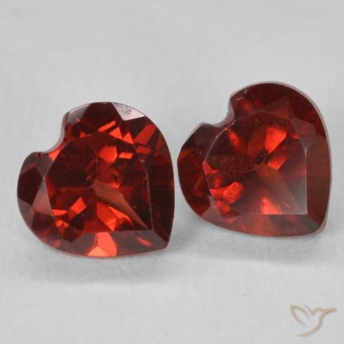 1.26 ctw Red Pyrope Garnet Stones, Natural Pyrope Garnet in Heart Facet Shape for Sale