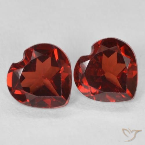 1.09 ctw Red Pyrope Garnet Stones, Natural Pyrope Garnet in Heart Facet Shape for Sale