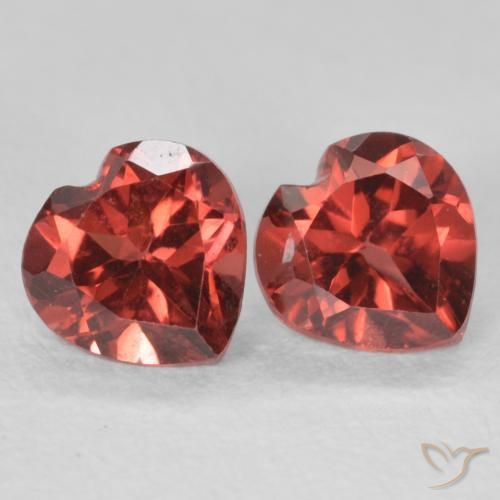 1.19 ctw Red Pyrope Garnet Stones, Natural Pyrope Garnet in Heart Facet Shape for Sale