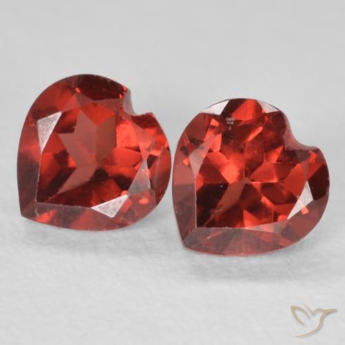1.21 ctw Red Pyrope Garnet Stones, Natural Pyrope Garnet in Heart Facet Shape for Sale