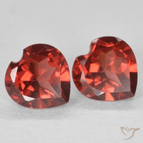 1.24 ctw Red Pyrope Garnet Stones, Natural Pyrope Garnet in Heart Facet Shape for Sale