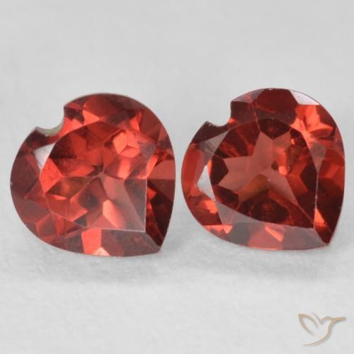 1.26 ctw Red Pyrope Garnet Stones, Natural Pyrope Garnet in Heart Facet Shape for Sale
