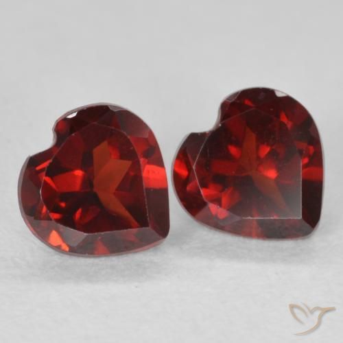 1.14 ctw Red Pyrope Garnet Stones, Natural Pyrope Garnet in Heart Facet Shape for Sale