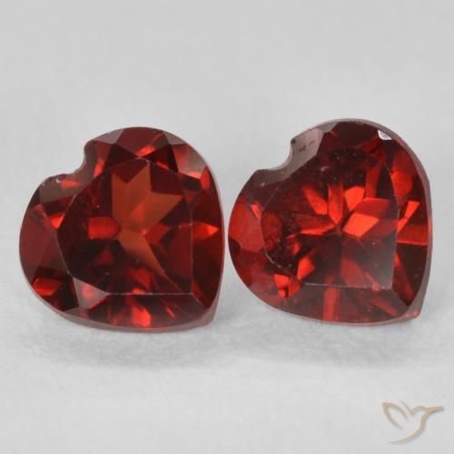1.19 ctw Red Pyrope Garnet Stones, Natural Pyrope Garnet in Heart Facet Shape for Sale