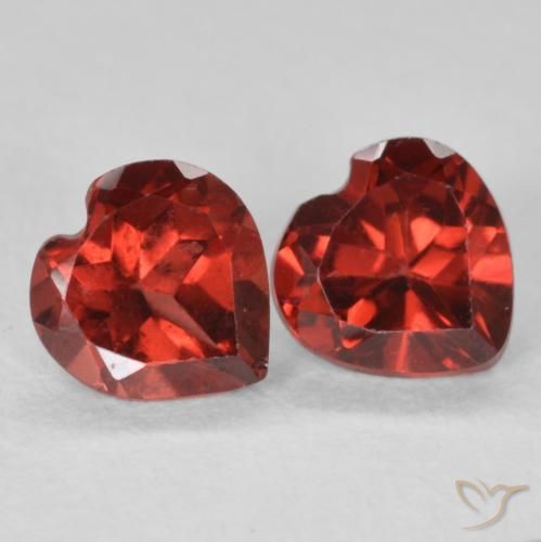 1.11 ctw Red Pyrope Garnet Stones, Natural Pyrope Garnet in Heart Facet Shape for Sale