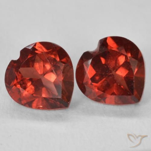 1.29 ctw Red Pyrope Garnet Stones, Natural Pyrope Garnet in Heart Facet Shape for Sale