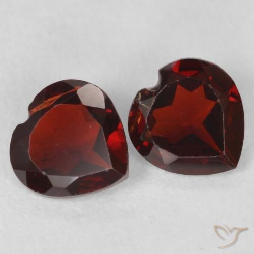0.98 ctw Red Pyrope Garnet Stones, Natural Pyrope Garnet in Heart Facet Shape for Sale