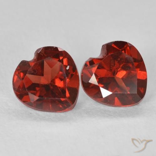 1.13 ctw Red Pyrope Garnet Stones, Natural Pyrope Garnet in Heart Facet Shape for Sale