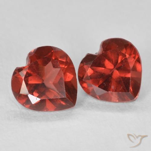 1.17 ctw Red Pyrope Garnet Stones, Natural Pyrope Garnet in Heart Facet Shape for Sale